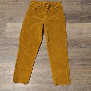 American Eagle Outfitters Mustard Corduroy Cropped Pants